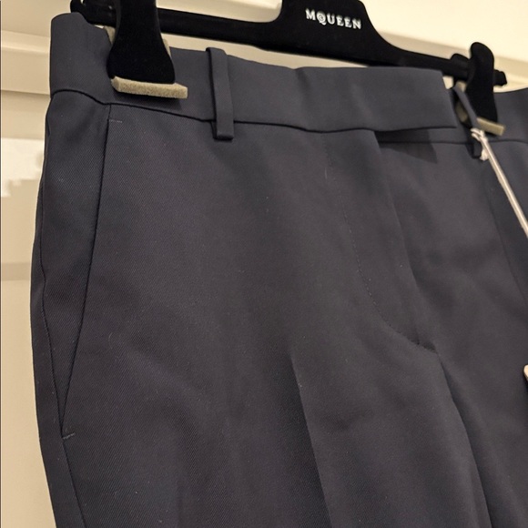 NWT [Alexander McQueen] Kickback Wool Straight Trousers Navy Women’s EU 42/US 28 - Picture 7 of 16